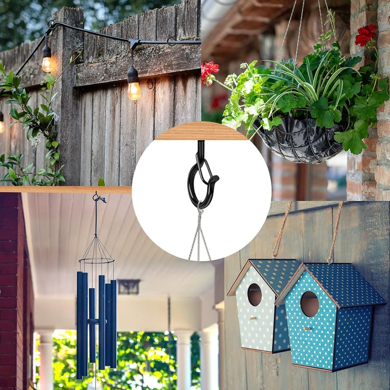 FSAH 48 PCS Q-Hanger Hooks, Screw Hooks for Outdoor String Lights, Safety Buckle Design Cup Eye Hook for Hanging Christmas Lights, Plants, Wind Chimes, Mounted on Wall Ceiling, Include 1 Wing Nut Driver - Image 4